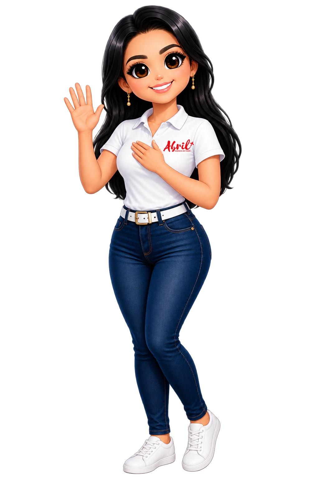 Abril saluda